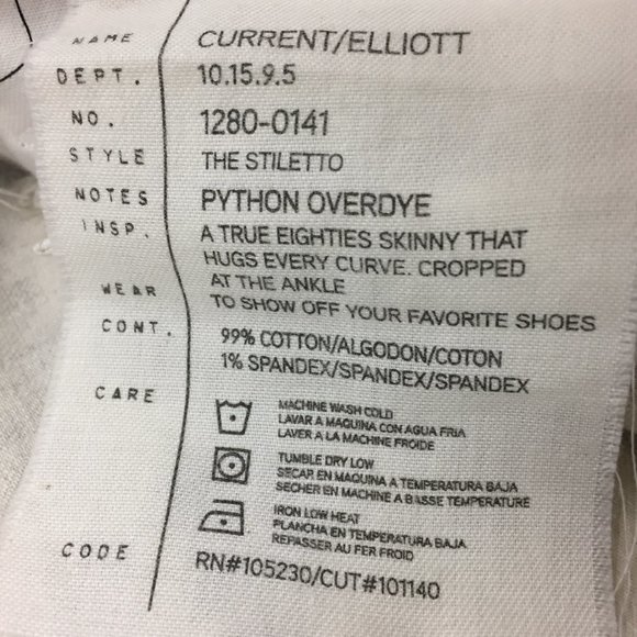 CURRENT ELLIOTT The Stiletto Python Overdye Jeans - Picture 3 of 9